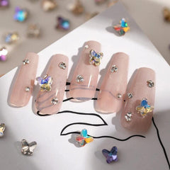 6pcs Nail Art Decoration Kit Studs Rhinestones Pearl Star Fish Butterfly Flower
