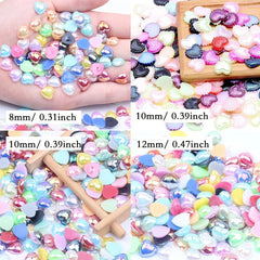 500pcs Heart Pearl Nail Charms AB Shapes Acrylic ABS Pearls for DIY Manicure