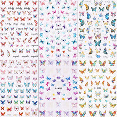 6pcs Laser Butterfly Nail Art Stickers Self Adhesive Nail Art Decals