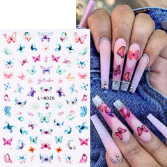 6pcs Laser Butterfly Nail Art Stickers Self Adhesive Nail Art Decals