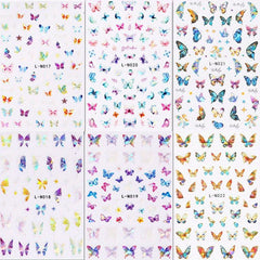 6pcs Laser Butterfly Nail Art Stickers Self Adhesive Nail Art Decals