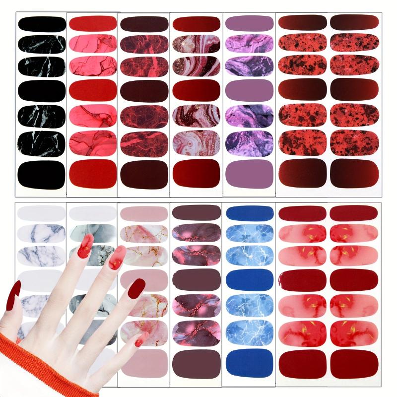 Marble Nail Polish Stickers, Self-Adhesive Gel Decals for Women