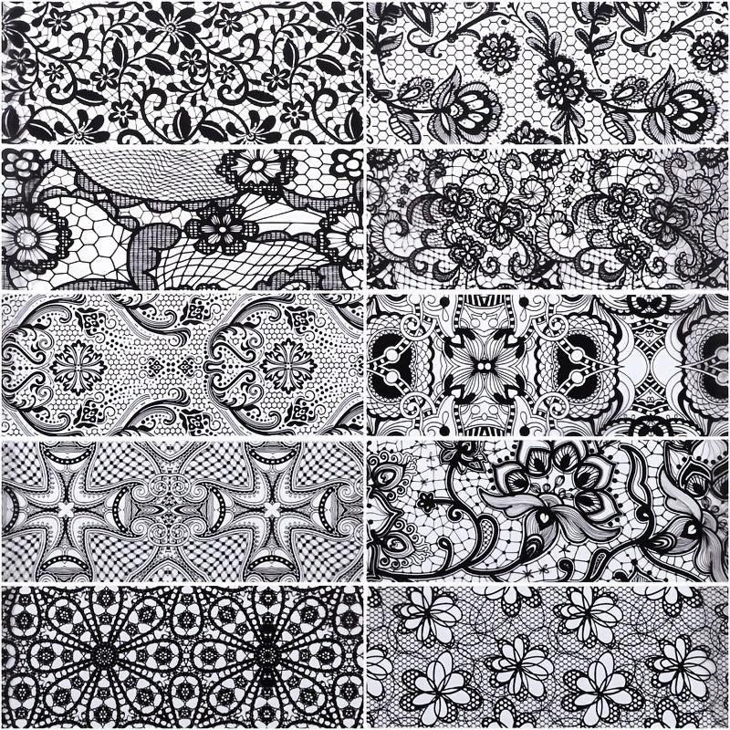 Lace Flower Nail Foil Transfer Stickers Nail Art Supplies