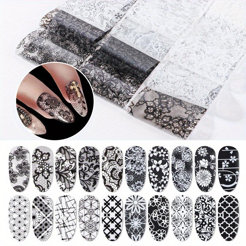 Lace Flower Nail Foil Transfer Stickers Nail Art Supplies