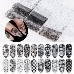 Lace Flower Nail Foil Transfer Stickers Nail Art Supplies