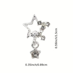 10pcs Star Nail Charms Rhinestones 3D Pendant Gem Accessories
