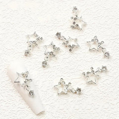 10pcs Star Nail Charms Rhinestones 3D Pendant Gem Accessories