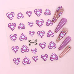 Gradient Love Nail Stickers Self Adhesive Decorations