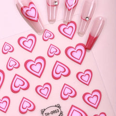 Gradient Love Nail Stickers Self Adhesive Decorations