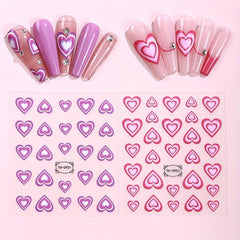 Gradient Love Nail Stickers Self Adhesive Decorations