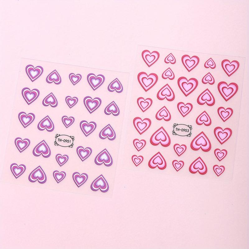 Gradient Love Nail Stickers Self Adhesive Decorations