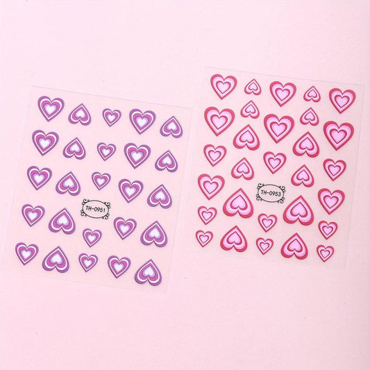 Gradient Love Nail Stickers Self Adhesive Decorations