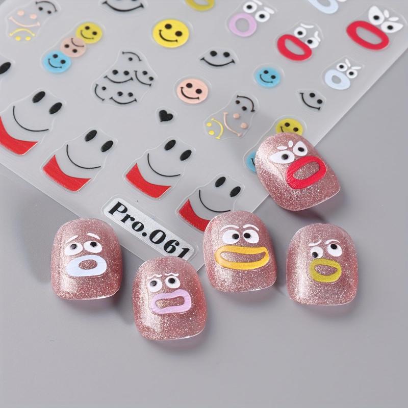 3D Cartoon Nail Art Stickers Self Adhesive Dopamine Girl Nail Art Decoration