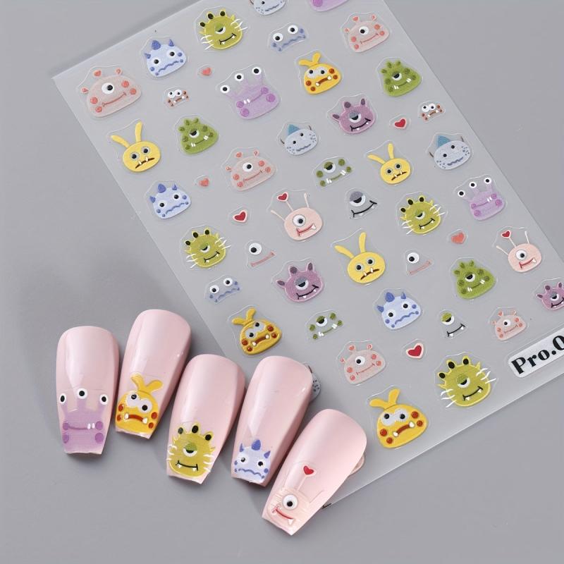 3D Cartoon Nail Art Stickers Self Adhesive Dopamine Girl Nail Art Decoration