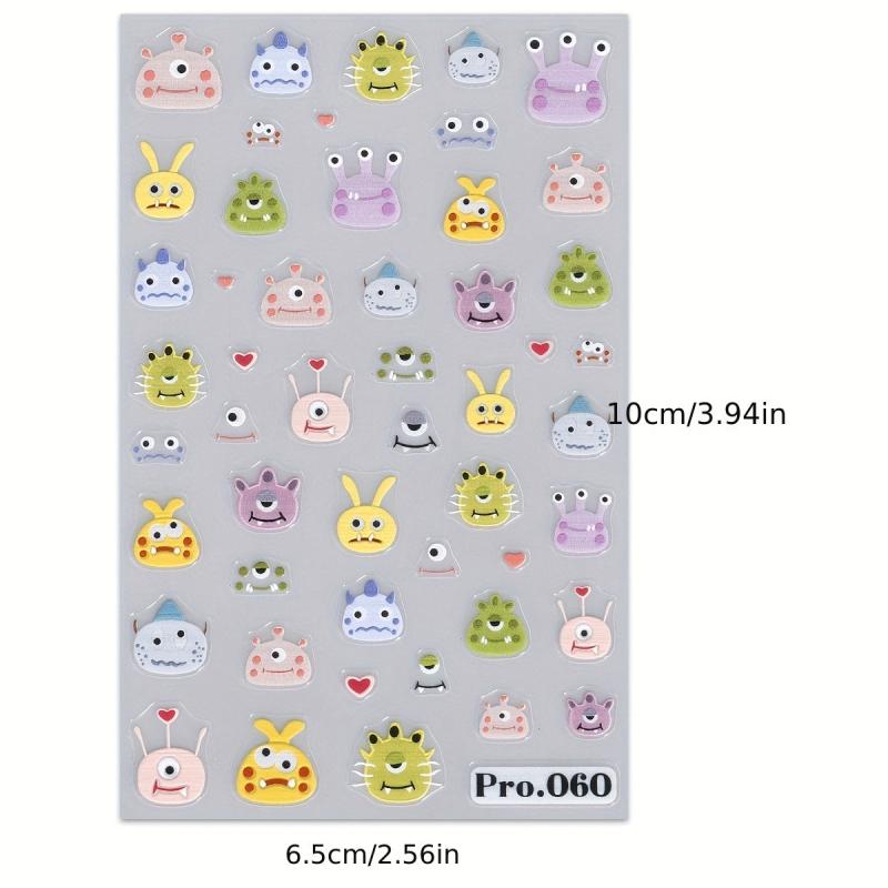 3D Cartoon Nail Art Stickers Self Adhesive Dopamine Girl Nail Art Decoration