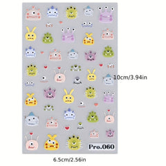 3D Cartoon Nail Art Stickers Self Adhesive Dopamine Girl Nail Art Decoration