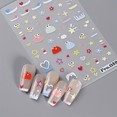 3D Cartoon Nail Art Stickers Self Adhesive Dopamine Girl Nail Art Decoration