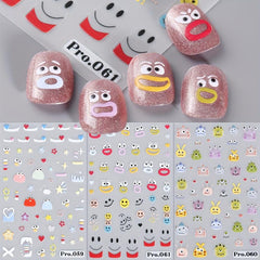 3D Cartoon Nail Art Stickers Self Adhesive Dopamine Girl Nail Art Decoration