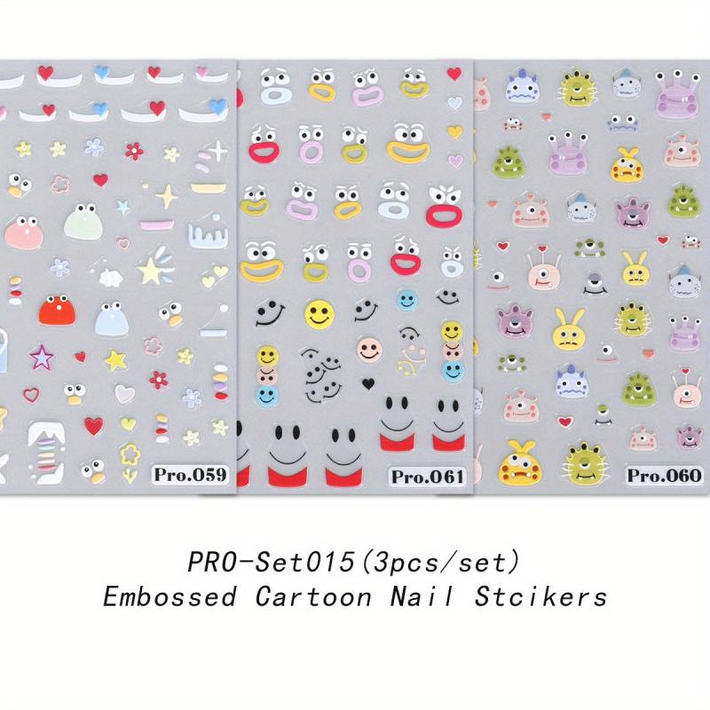3D Cartoon Nail Art Stickers Self Adhesive Dopamine Girl Nail Art Decoration