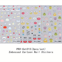 3D Cartoon Nail Art Stickers Self Adhesive Dopamine Girl Nail Art Decoration