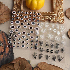 5D Embossed Halloween Nail Art Stickers