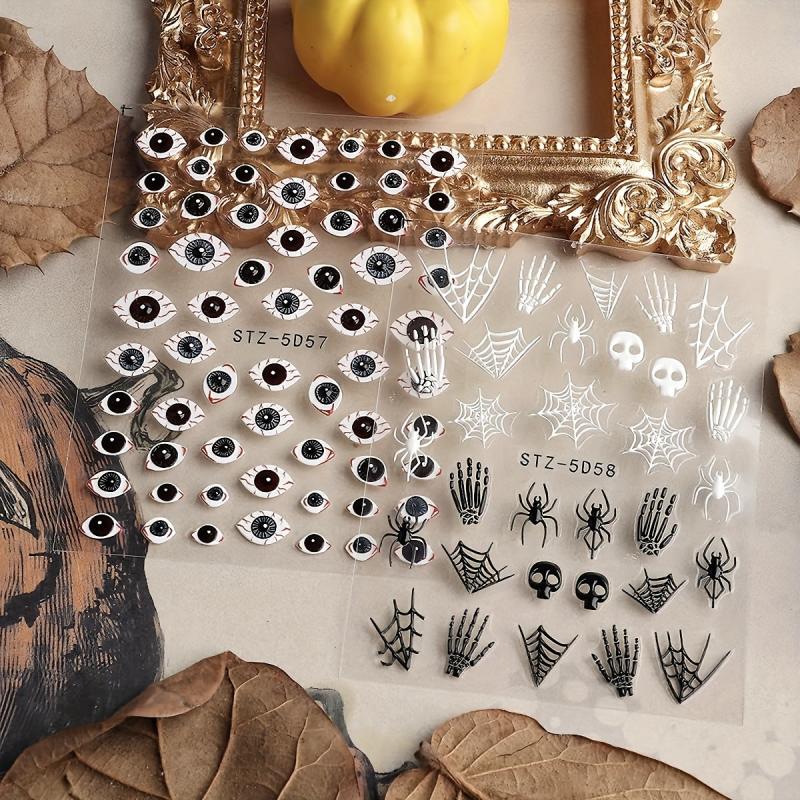5D Embossed Halloween Nail Art Stickers