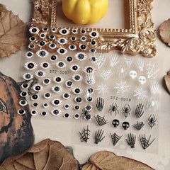 5D Embossed Halloween Nail Art Stickers