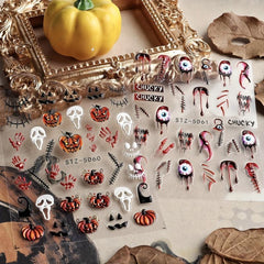 5D Embossed Halloween Nail Art Stickers