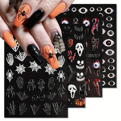 5D Embossed Halloween Nail Art Stickers