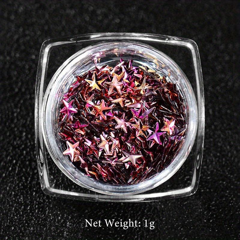 Glitter 3D Holographic Nail Art Decoration Star Sequins Flakes