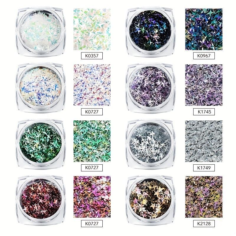 Glitter 3D Holographic Nail Art Decoration Star Sequins Flakes