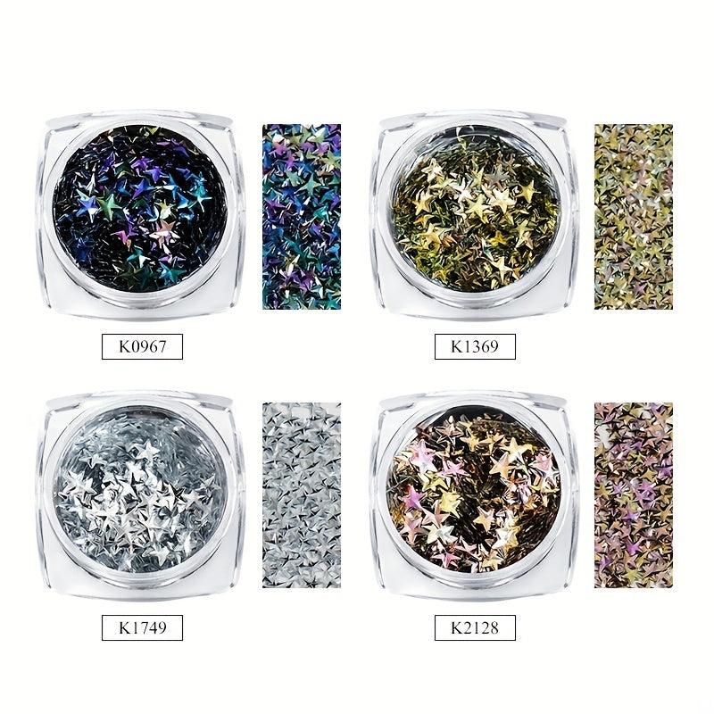 Glitter 3D Holographic Nail Art Decoration Star Sequins Flakes
