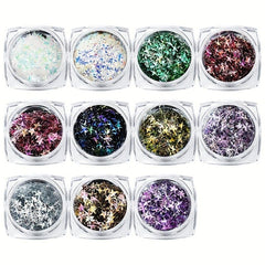 Glitter 3D Holographic Nail Art Decoration Star Sequins Flakes
