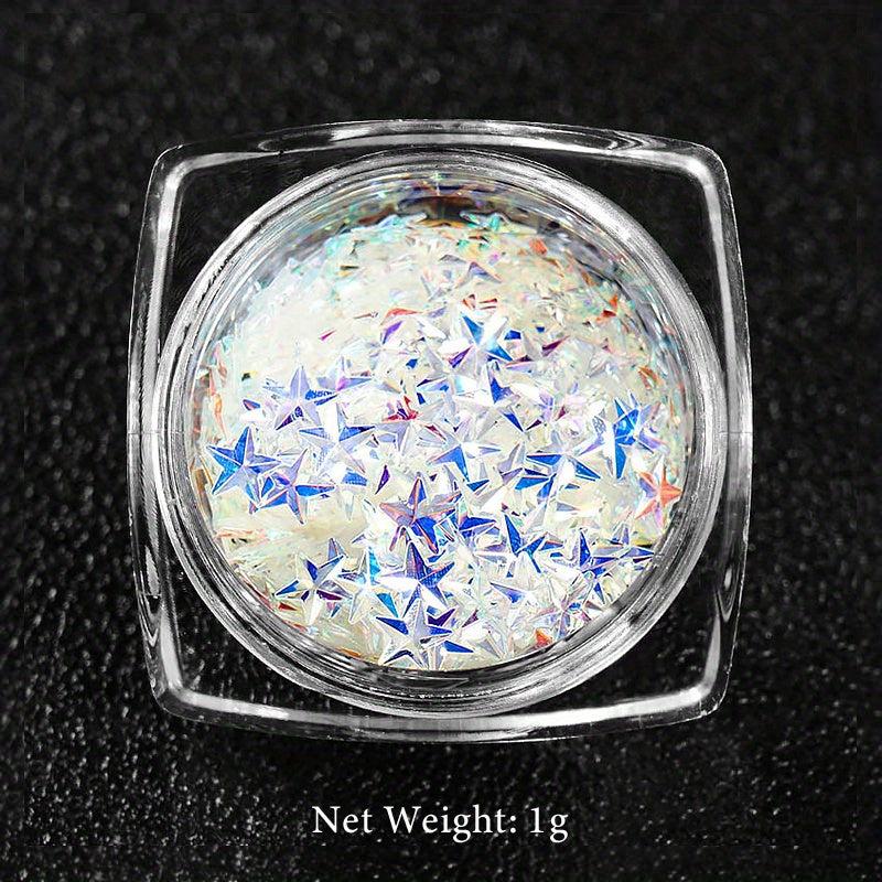 Glitter 3D Holographic Nail Art Decoration Star Sequins Flakes