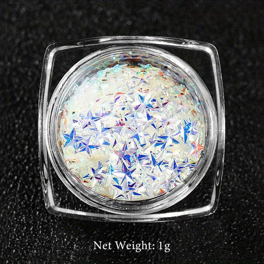 Glitter 3D Holographic Nail Art Decoration Star Sequins Flakes