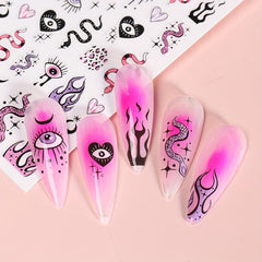 9pcs Evil's Eye Nail Art Stickers Self Adhesive Decals