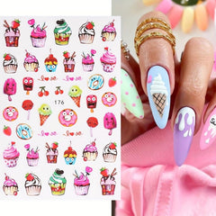 9pcs Evil's Eye Nail Art Stickers Self Adhesive Decals