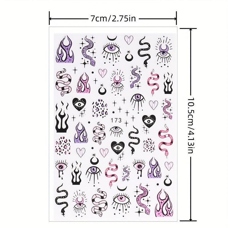 9pcs Evil's Eye Nail Art Stickers Self Adhesive Decals
