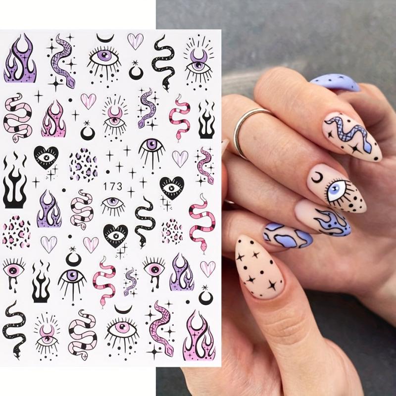 9pcs Evil's Eye Nail Art Stickers Self Adhesive Decals