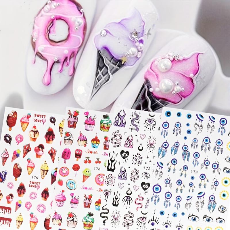 9pcs Evil's Eye Nail Art Stickers Self Adhesive Decals