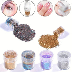 4Pcs Mixed Sequins Nail Powder Set - Glitter Dust for Nails, Body, Hair & Eyes