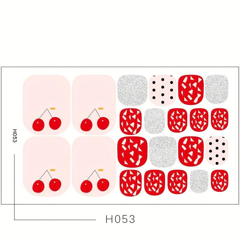 Glitter Summer Toe Nail Sticker Full Cover Art Decal Women Girls