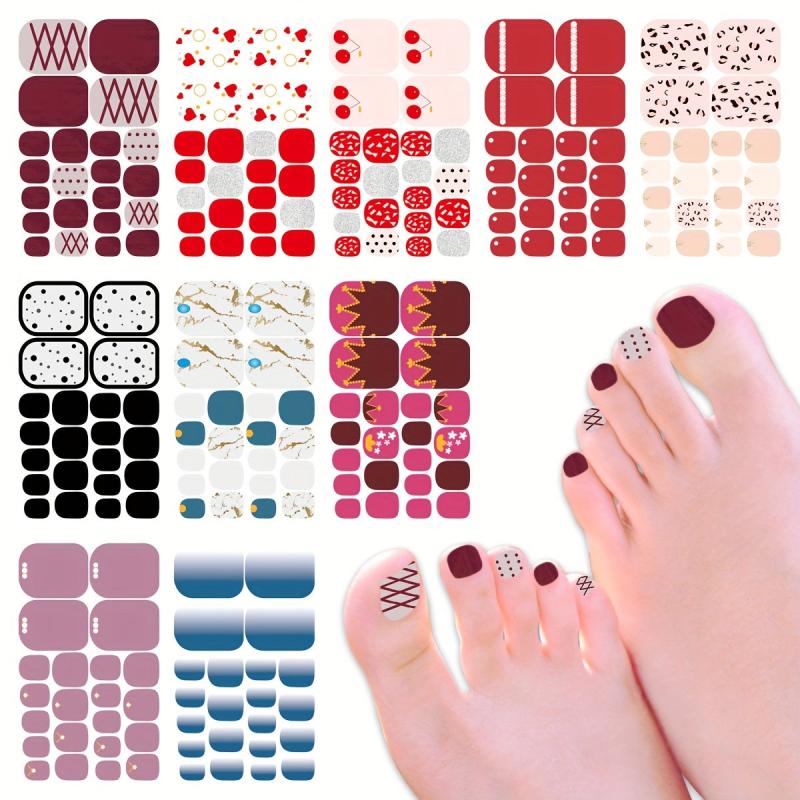 Glitter Summer Toe Nail Sticker Full Cover Art Decal Women Girls