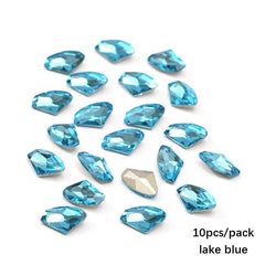 10 Pcs Nail Gems Rhinestones Iridescent Clear Crystals 3D Nail Charms