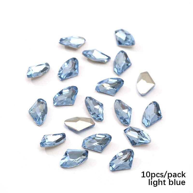 10 Pcs Nail Gems Rhinestones Iridescent Clear Crystals 3D Nail Charms