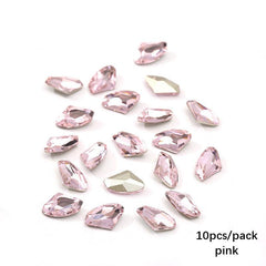 10 Pcs Nail Gems Rhinestones Iridescent Clear Crystals 3D Nail Charms