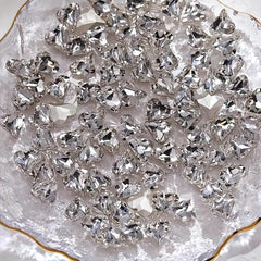 20pcs Peach Heart Nail Rhinestones K9 Crystal Art Gemstones
