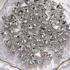20pcs Peach Heart Nail Rhinestones K9 Crystal Art Gemstones