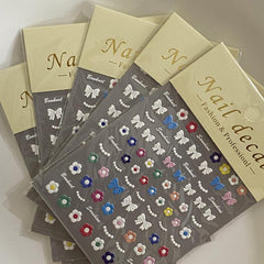 5D Flower Bowknot Nail Art Stickers for DIY or Salons