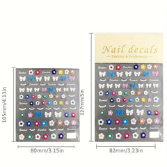 5D Flower Bowknot Nail Art Stickers for DIY or Salons